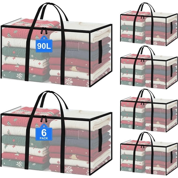 Heavy Box To Move 90L 6-Pack Moving Bags Heavy Duty Extra Large,Clear Tote Moving Boxes ...