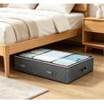thumbnail image 1 of Under Bed Storage Containers, Clothes Bin 90L Foldable Canvas Underbed Storage Bins Organizer for Bedding Clothes Toys, Grey, 1 of 11