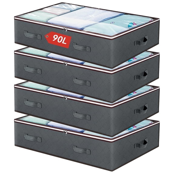 Curated visual reference: Underbed Storage Bag 90L 4 Large Bins With Reinforced Handles Photo Inspiration
