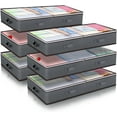 thumbnail image 1 of 90L Under Bed Storage Containers, 6 Pack Underbed Closet Storage Organizer System, Moving Bags with Clear Window and Reinforced Handles for Bedding Pillows Blanket Clothes Wardrobe Bedroom, 1 of 6