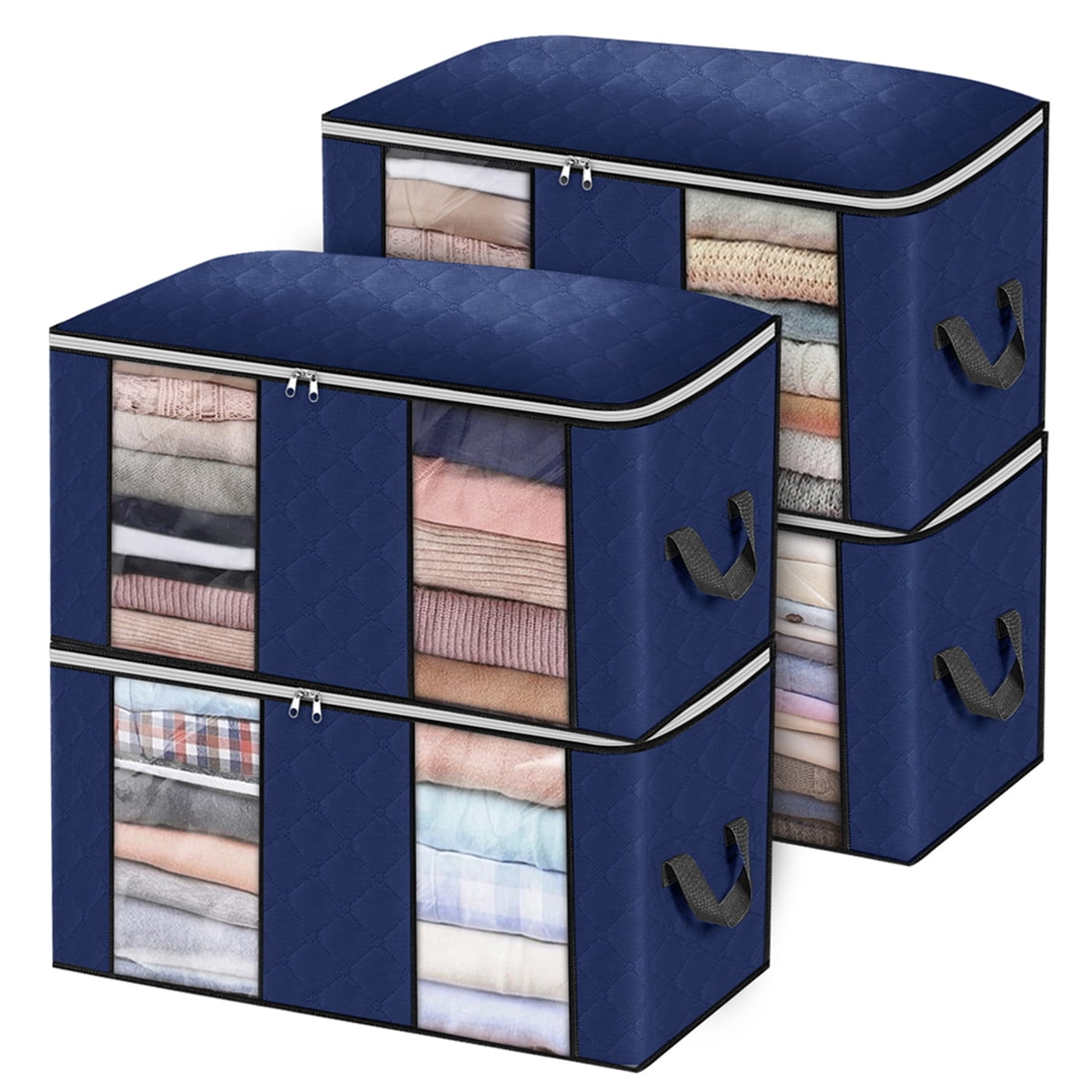 1/3/6 pcs Clothes Storage Bags 90L Closet Organizer Blanket