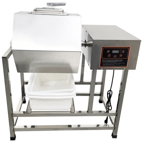 90L Commercial Hexagonal Stainless Steel Rotatable Tumbler Marinator for Meat and Vegetable Marinating 110V