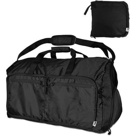 90L Foldable Duffle Bag, Shoe Storage Bag Design, Multiple Pockets, Large Storage Capacity,Duffle Bags For Travel (Black)