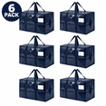 thumbnail image 1 of Moving Bags Heavy Duty Extra Large, with Reinforced Handles, Dual Zipper, Label Pocket, Large Storage Bags, Deep Blue, 6 Pack, 1 of 9