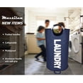 thumbnail image 1 of 90L Large Laundry Basket, Collapsible Laundry Bag, Freestanding Tall Clothes Hamper, Foldable Washing Bin (Navy Blue，1PC), 1 of 6