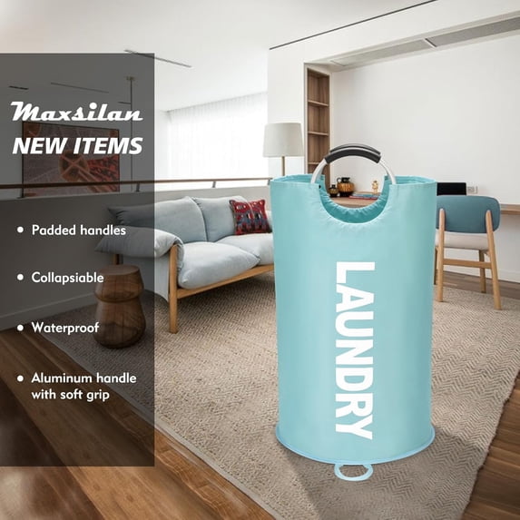90L Large Laundry Hamper,Laundry Basket Freestanding Tall Clothes Hamper,Collapsible Laundry Bag,Dirty Clothes Hamper(Green)