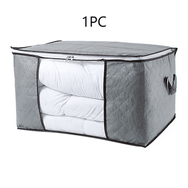 90L Large Storage Bags  - Foldable Closet Organizers with Handles. Thick Fabric Storage Containers for Clothing, Blankets, Comforters.