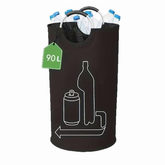 90L Recycling Bin for Kitchen with Recycling Bag, Oxford Cloth Storage for Bottles, Cans, Plastic & Glass, Heavy Duty Waterproof for Home, Kitchen, Garage Use