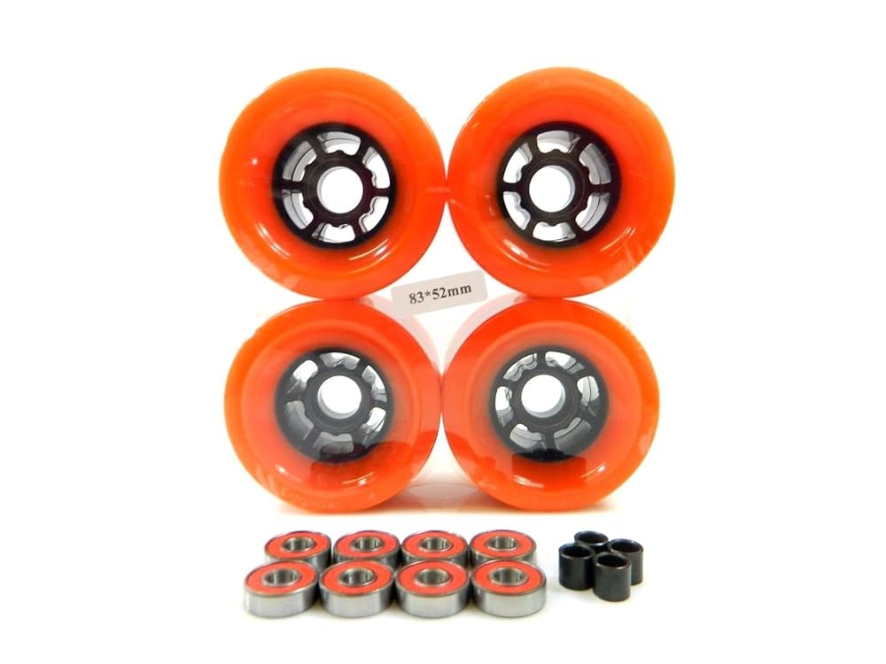 90Mm Longboard Wheels + ABEC 7 Bearings Spacers