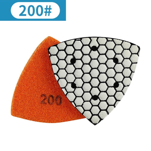 90Mm Triangle Diamond Dry Polishing Pads for Granite Marble Stone Sanding Discs 200 Grits