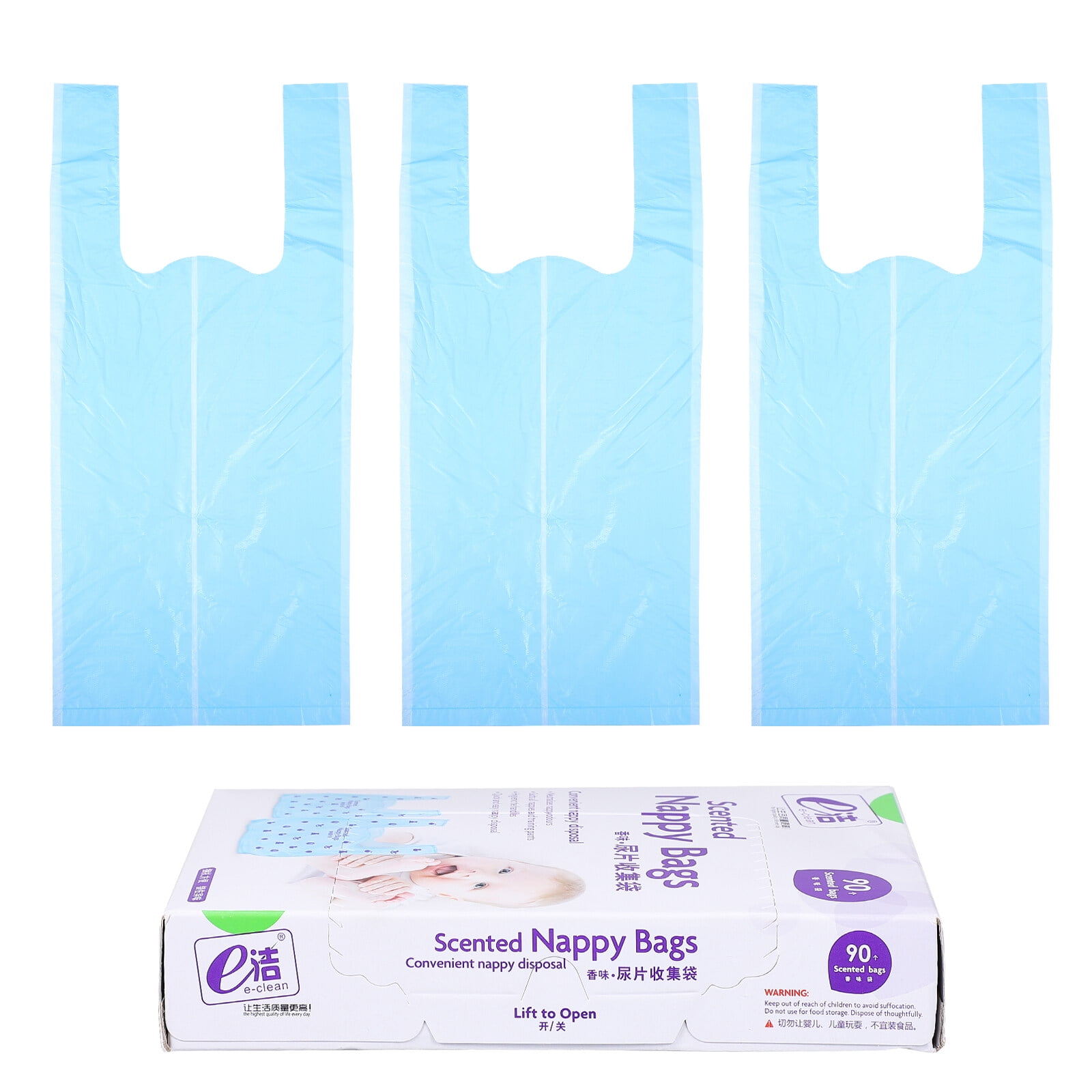 90PCS/Box Disposable Diaper Bag Fragrance Diaper Nappy Sack with Scent
