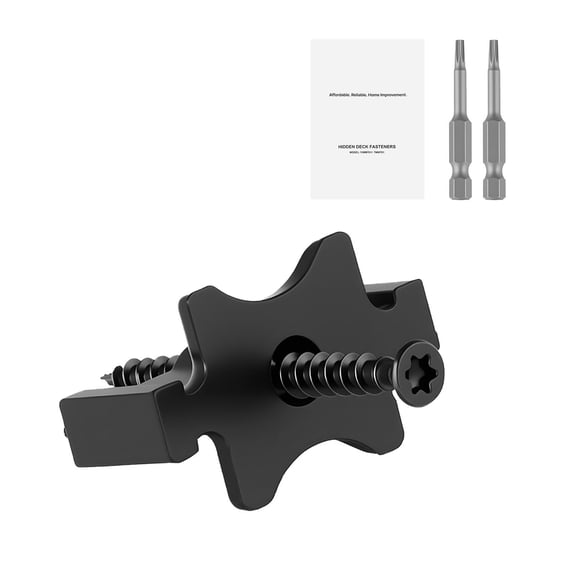 90PCS Hidden Deck Fasteners for Composite Decking Boards with T Clips and Screws Fits 0.26 Inch Gaps Universal Installation Kit for Patio Garden Balcony Outdoor Wood Plastic Decking
