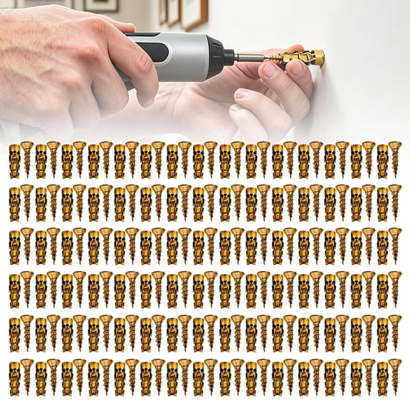 90Pc Golden Phillips Flat Head Self Tapping Wood Screws,6×14mm Sharp Point Drywall Screws, Bulk Pack Woodworking Hardware Fasteners Set for Furniture Repair, Cabinet Installation