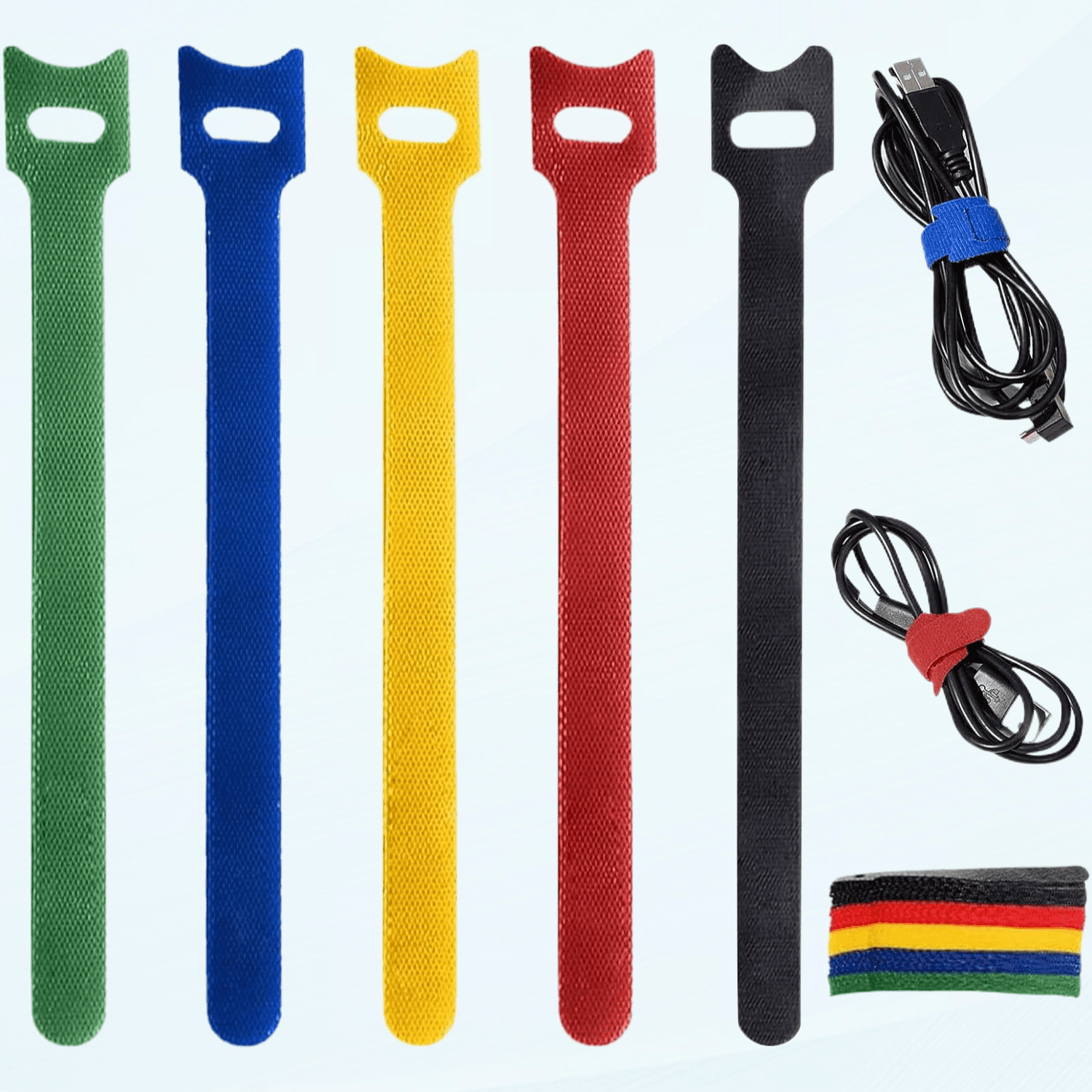 90Pcs 12mm Multicolor Reusable Cable Ties Soft Tough and Tensile Easy