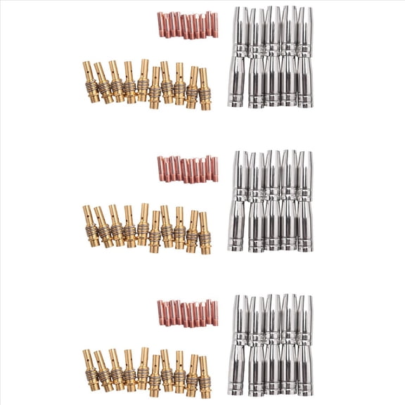90Pcs 15AK Torch Machine Consumables MIG Torch Gas Nozzle Tips Holder for MIG Welding Machine,30pcs*Contact Tips 30pcs*Gas Nozzle 30pcs*Gas Nozzle Holder,Gold&Silver