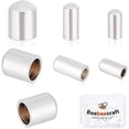thumbnail image 1 of 90Pcs 3 Size Leather Cord Ends 925 Sterling Silver Plated Column End Caps 1.2/2/3mm Cord Terminators End Caps, 1 of 7