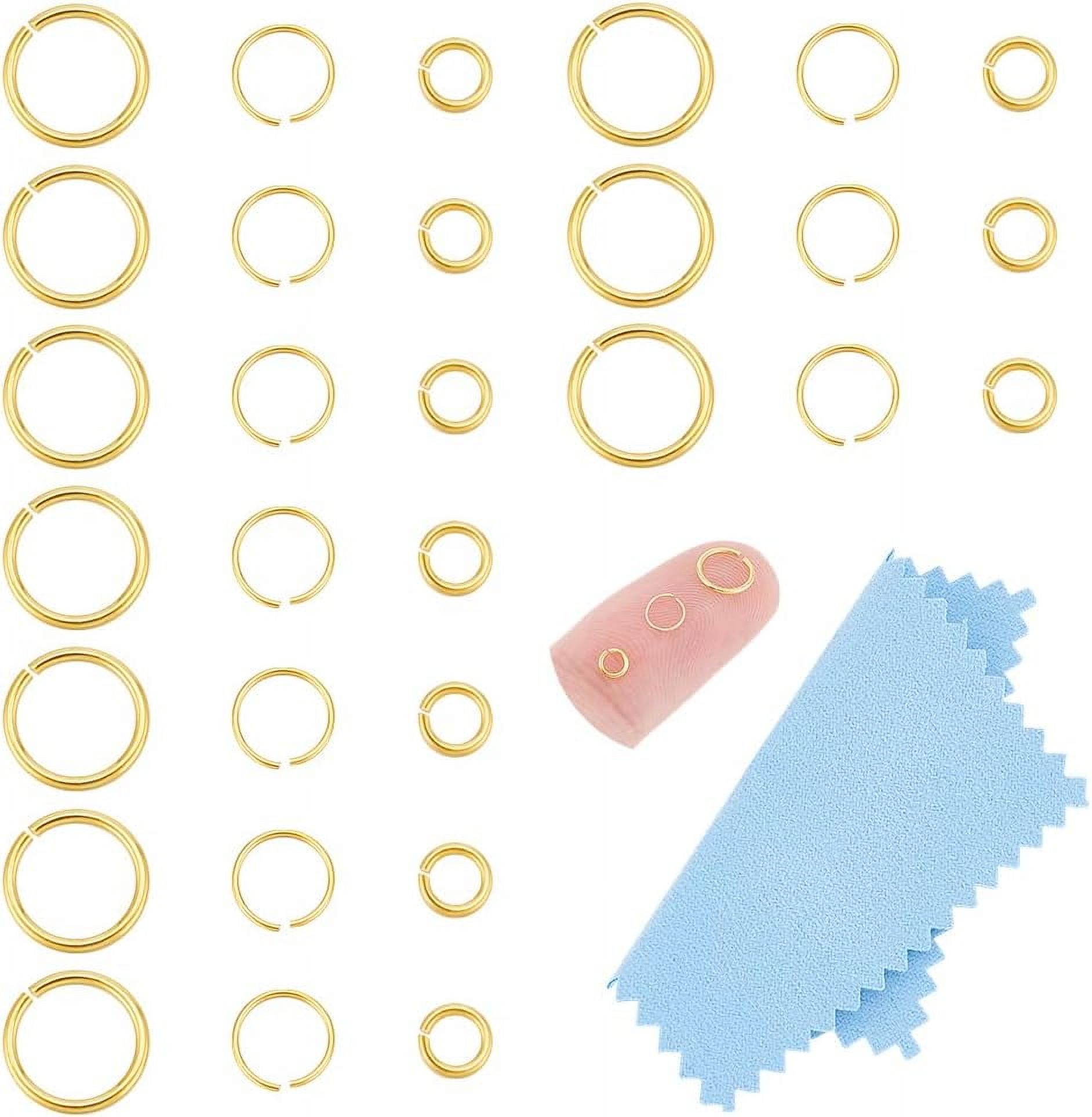 90Pcs 3 Sizes 925 Sterling Silver Golden Oval Jump Rings Circle Clasp ...