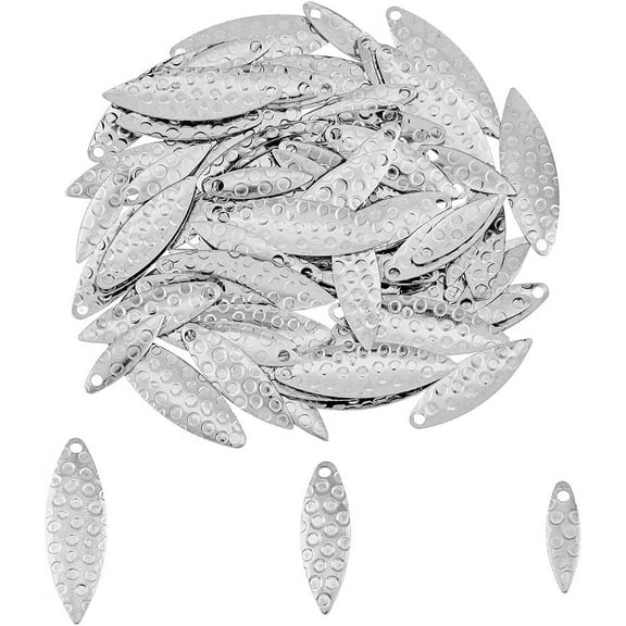 90Pcs 3 Sizes Fishing Lures Spoons Stainless Steel Lure Fishing Lures Hard Baits Fishing Attractor Spinner Blades for Lures Worm Spinner Baits Spoons Rigs Making grey