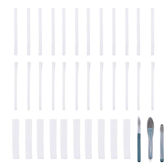 90Pcs 3 Sizes PE Makeup Brushes Pen Guard Protector Set Reusable Expandable Mesh Cover Brushes Stretch White Saver Net