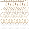 thumbnail image 1 of 90Pcs 4 Styles Leverback Earring Hooks French Wire Hooks Fish Earrings Hooks Ear Wires with Loops Rose Golden Earring Wire with Open Loop Hooks with Ear Nuts for DIY Earrings Making, 1 of 8