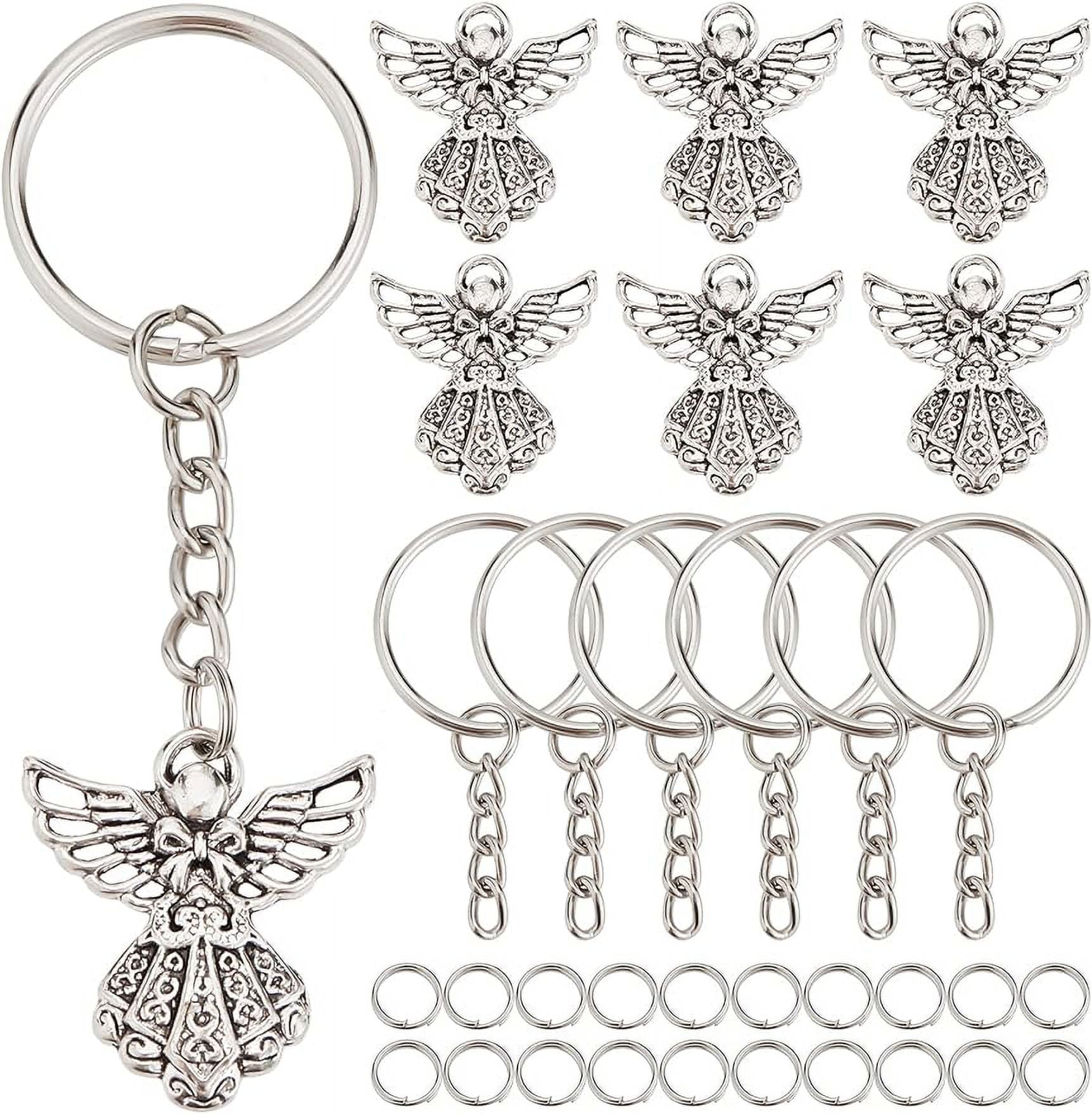 90Pcs DIY 30 Set Guardian Angel Charm Keychain Christmas Angel - Main Image
