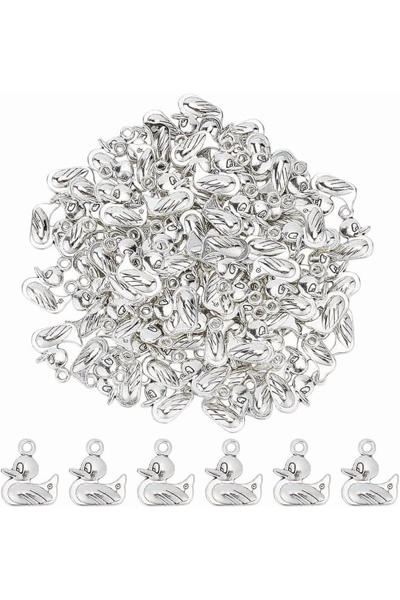 90Pcs Duck Charms Tibetan Style Alloy Pendants Animal Charms Bulk Mini Metal Pendant Finding for DIY handcrafting