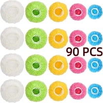 90Pcs Reusable Elastic Food Bowl Storage Covers, Variety of 5 Translucent Stretchable Sizes and Colorful Dish Plate Covers