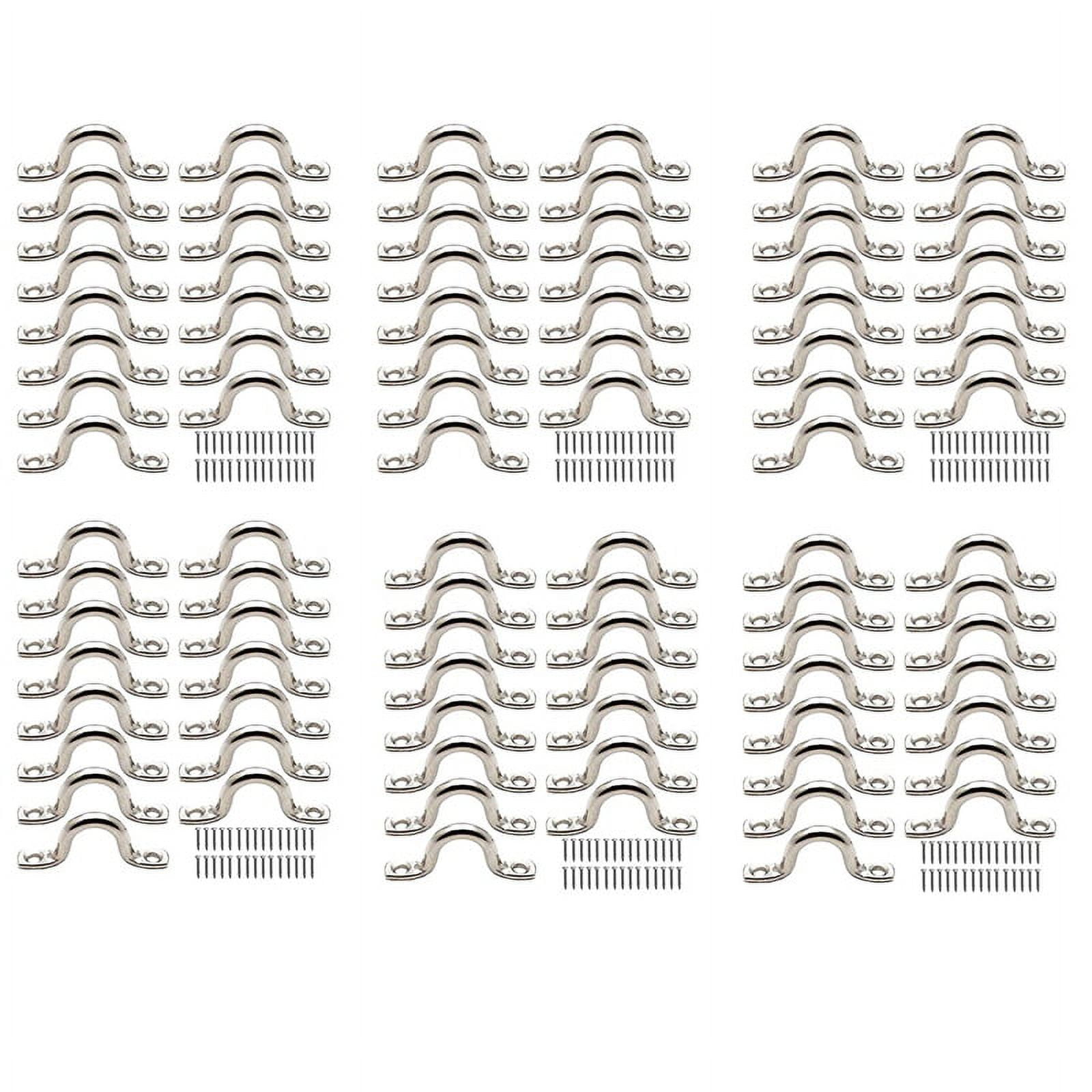 90Pcs Stainless Steel Plate Eye Plates Ceiling Hook Kayak Eye Plate
