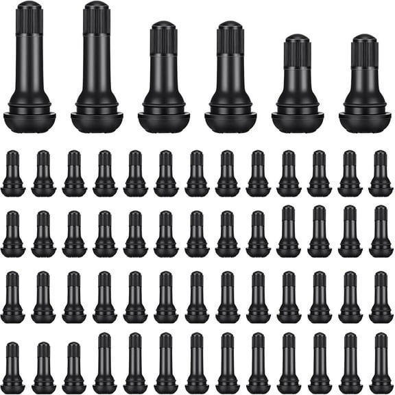 90Pcs Tire Valve Stems TR412, TR413, TR414 Black Rubber Snap-in Valves Stems for Replacement of Tubeless 0.453 Inch Rim Holes on Standard Vehicle Tires