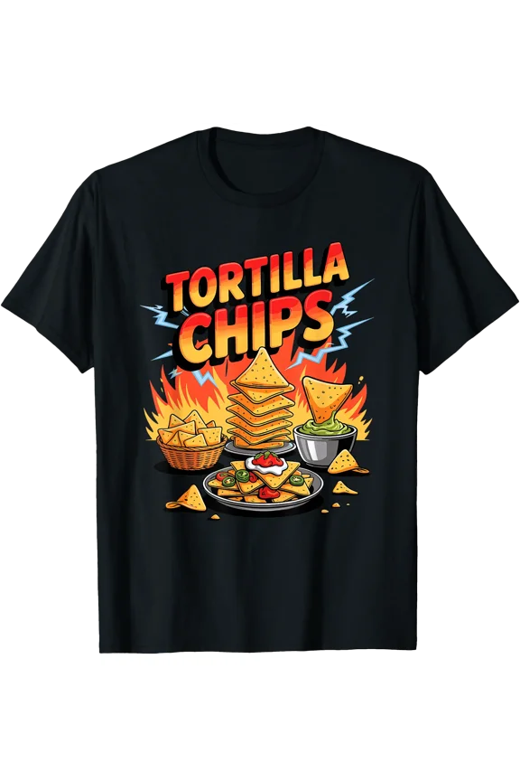 90S Vintage Tortilla Chips Snack Crisp Chip T-Shirt , Vintage T-Shirt