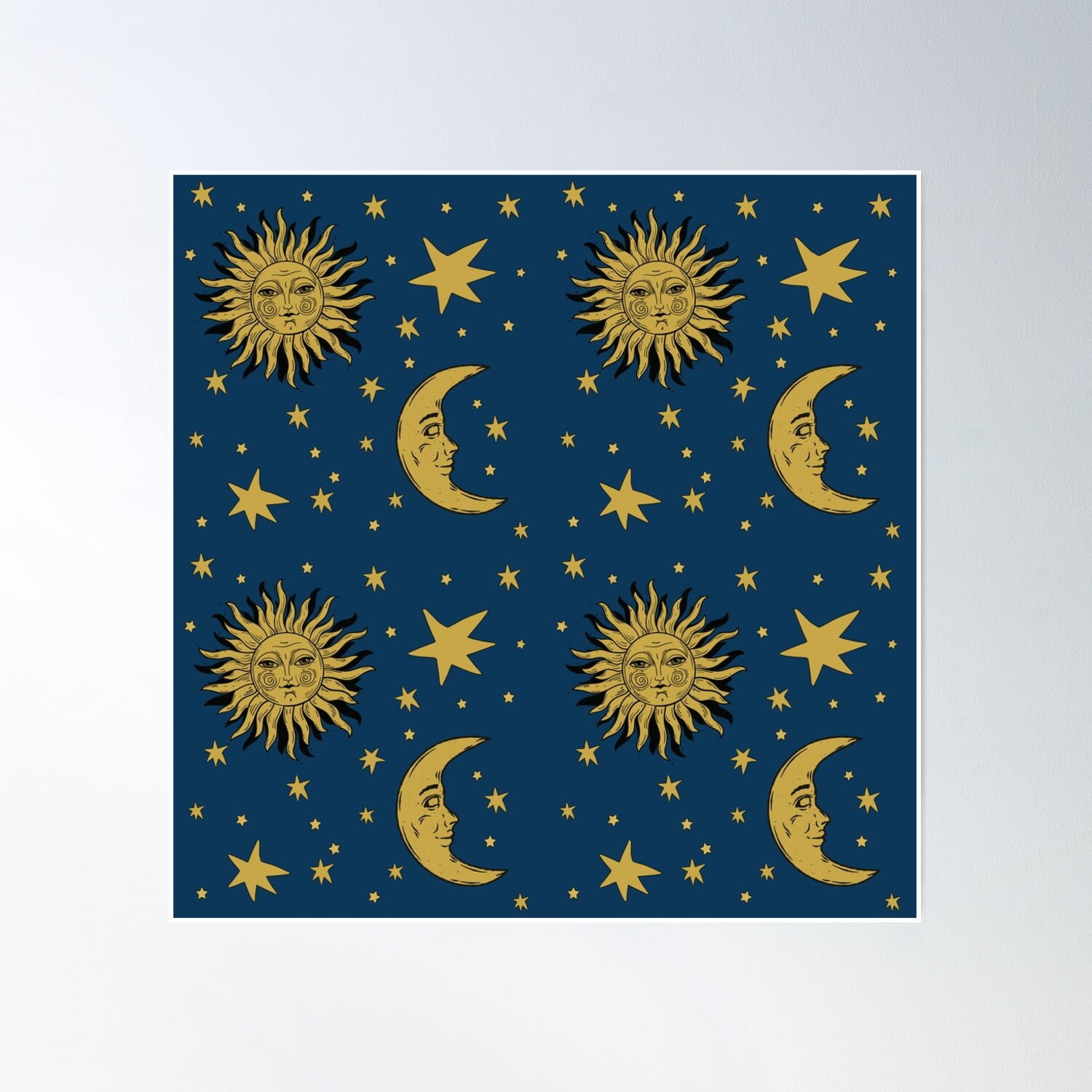 90S Whimsi-Goth Celestial Sun And Moon Pattern Poster Wall Art, Modern Wall  Decor, 24x24 UNFRAMED - Walmart.com, image size:1500x1500