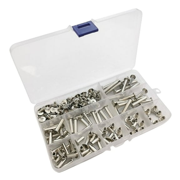 90Sets Chicago Scrapbooks Extension Posts & Screws Stainless Steels Post Binding Screw Round Flat Head Studs Screw