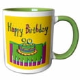 thumbnail image 1 of 3drose, 90th Birthday Colorful Cake and Candles, 15oz Two-tone Green Mug, 1 of 6