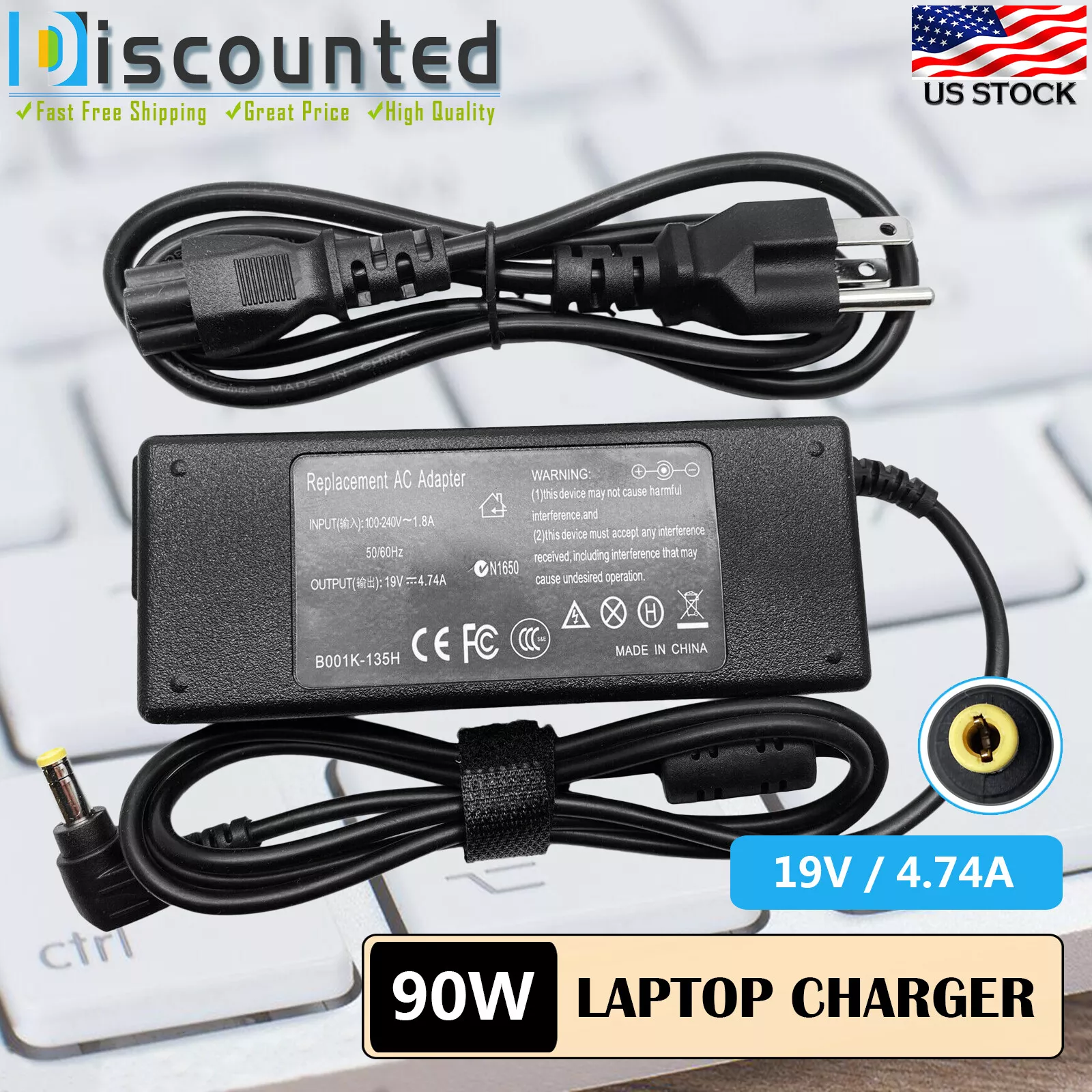 90W AC Adapter Charger For Asus EXA0904YH R32379 N53S N55S Power Supply ...