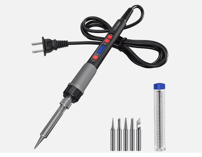 90W Digital Electric Soldering Iron Kit with Adjustable Temperature – LCD Display Welding Tool Solder Gun for Electronics Repair