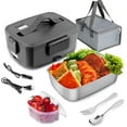 thumbnail image 1 of 90W Electric Lunch Box, 2-Compartments Portable Food Warmer for Work, Car & Home, 2L Leak-Proof, 1 of 12