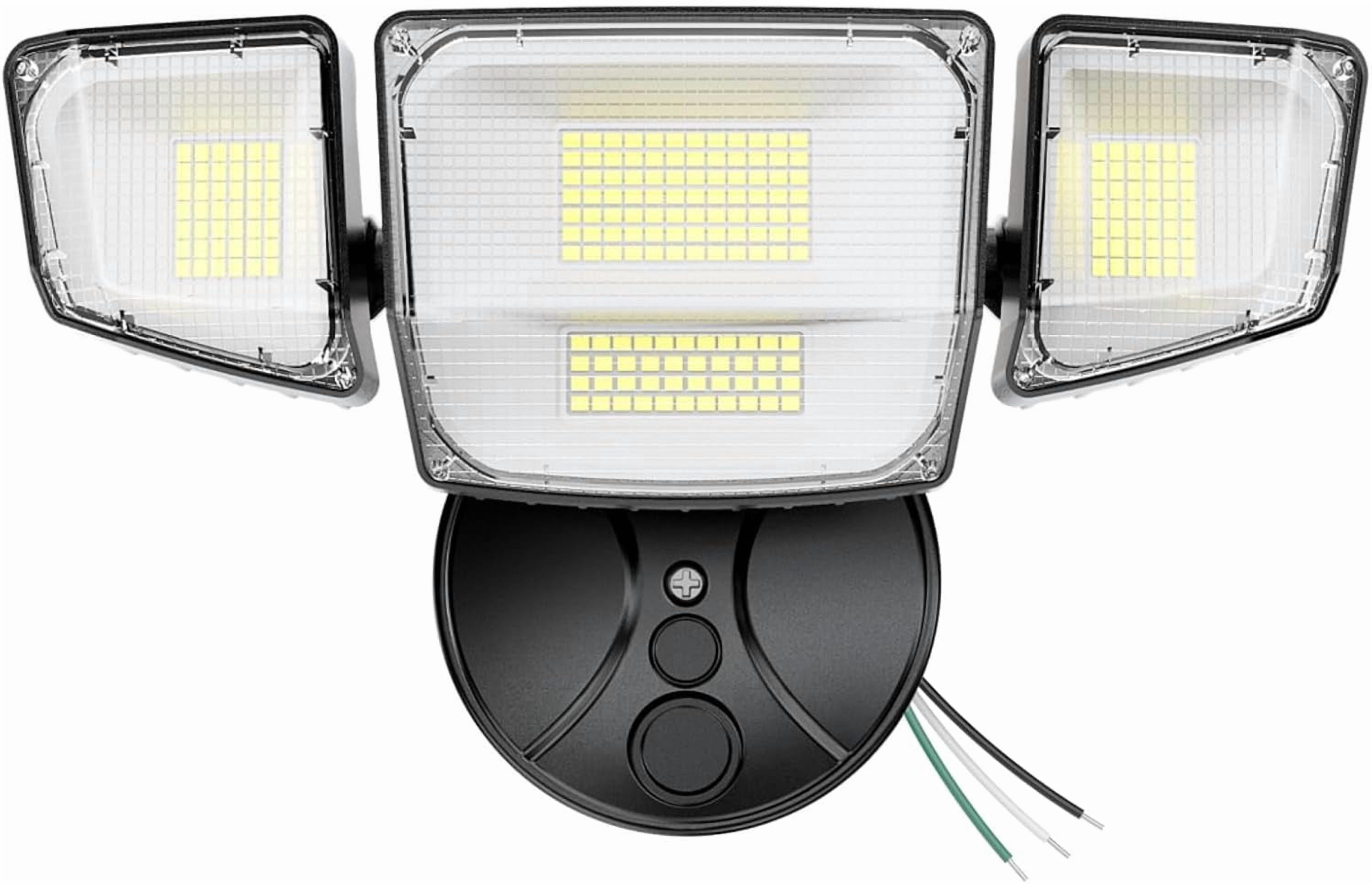 Flood Lights Outdoor, 10000LM Ultra Bright 4-Head LED Security Light with Switch Control, IP66 Waterproof 6500K Exterior Lights for Yard Garage Patio