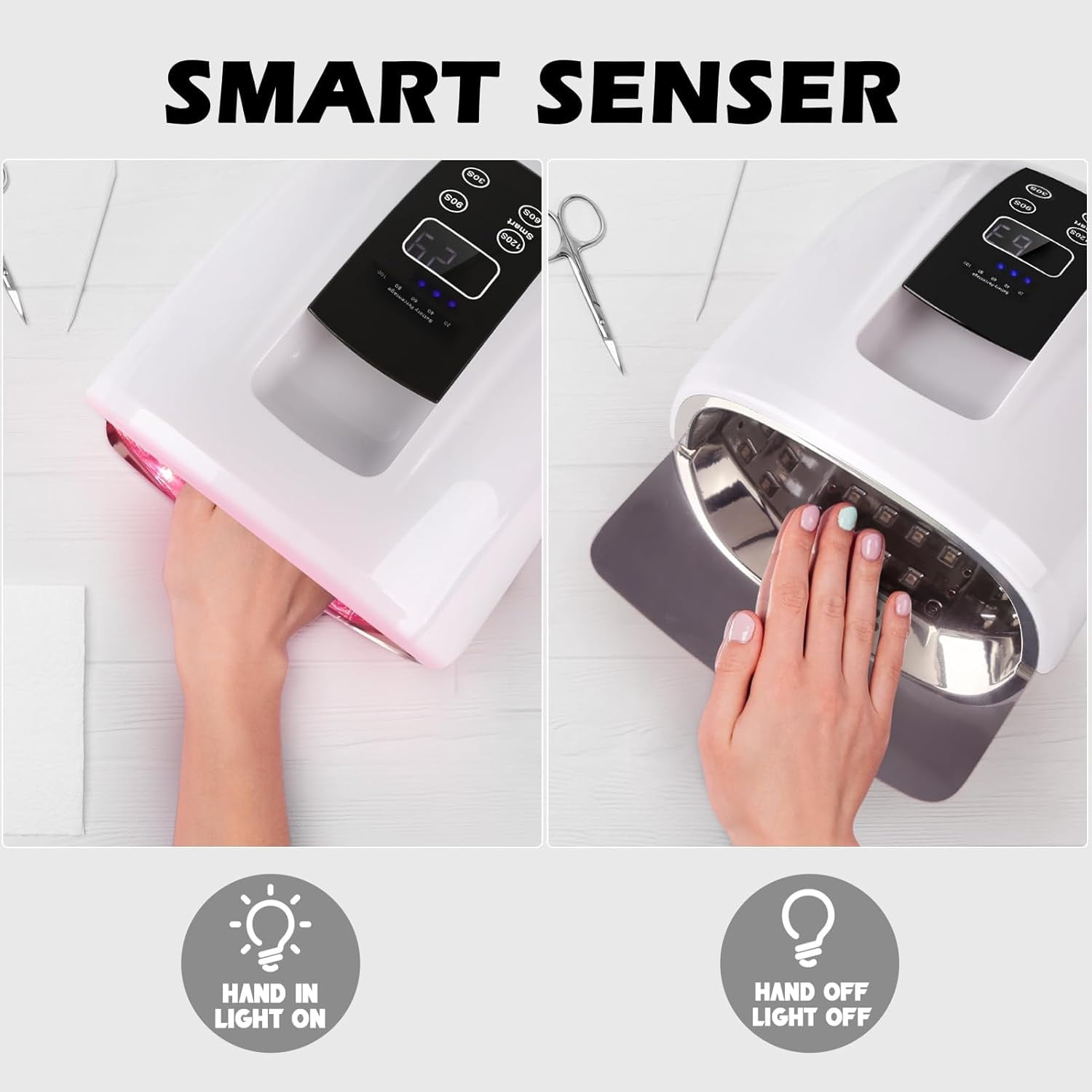 90W Professional Wireless Cordless Rechargeable UV LED Nail Lamp,Nail Lamp Gel Nail Curing Dryer Light for Nails with 45 Beads,4 Timer Setting LCD Display Nail Polish Machine