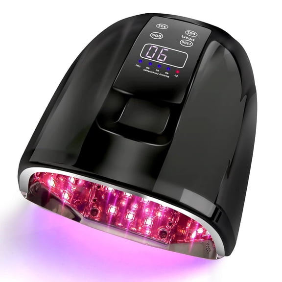 90W Professional Wireless Cordless Rechargeable UV LED Nail Lamp,Nail Lamp Gel Nail Curing Dryer Light for Nails with 45 Beads,4 Timer Setting LCD Display Nail Polish Machine