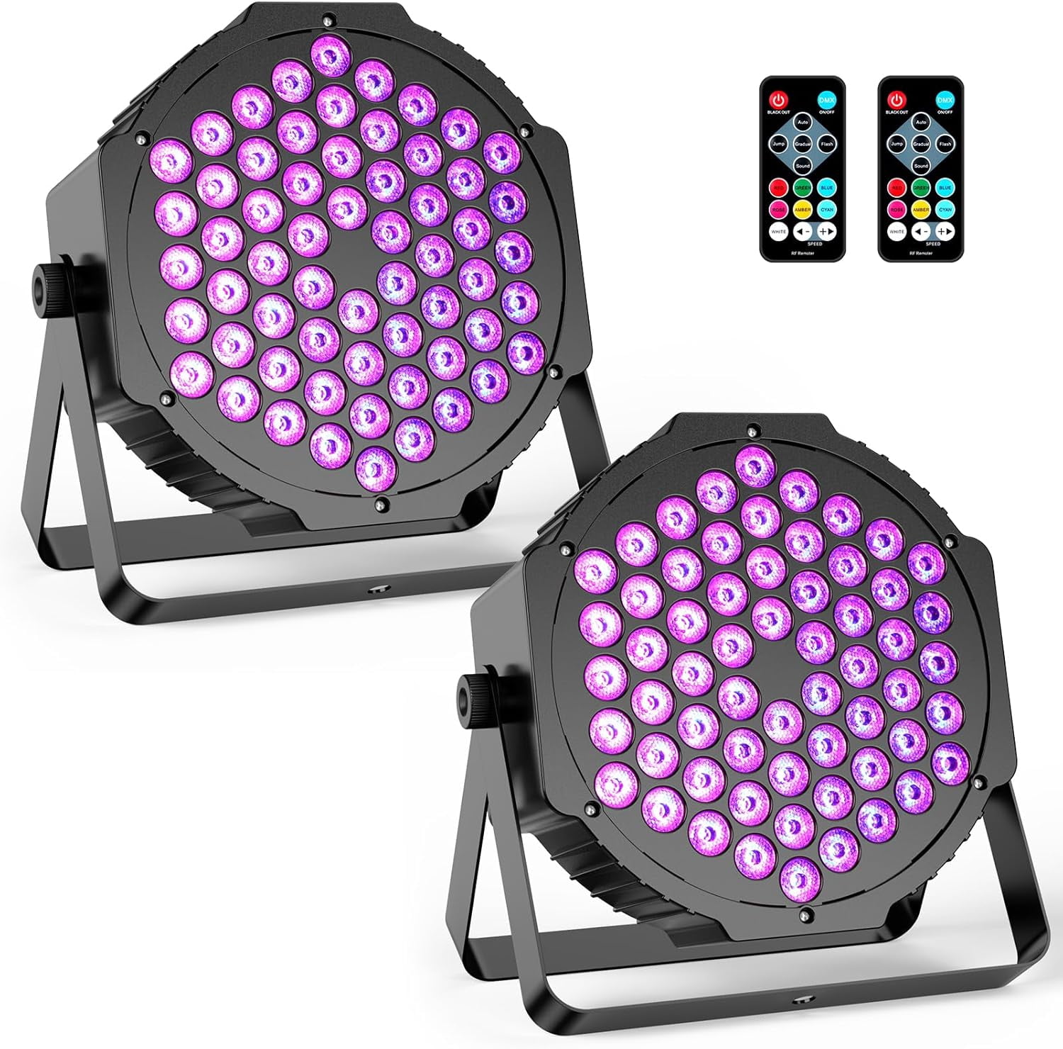 90W RGB LED Par Lights: 60 LEDs Dimmable Stage Lighting - Remote & DMX Control - Sound Activated Uplights for Events DJ Wedding Party Church Band Holiday Performance- 2Pack