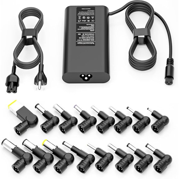 90W Slim Laptop Charger Adapter Compatible with IBM Fujitsu Gateway Notebook Ultrabook Chromebook Power Cord with 16 Tips