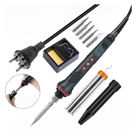 90W Soldering Iron Kit,Adjustable Temperature Electric Solder IronRework Station,Mini Handle Heat Pencil Welding Tools