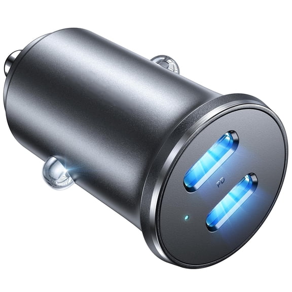 90W USB C Car Charger, 2-Port PD 45W & QC 3.0 USB C Cigarette Lighter Adapter for iPhone 16 [All Metal & Mini] USB C Car Charger Fast Charging for iPhone 16/15/14/13 Pro, Galaxy S25/S24, iPad