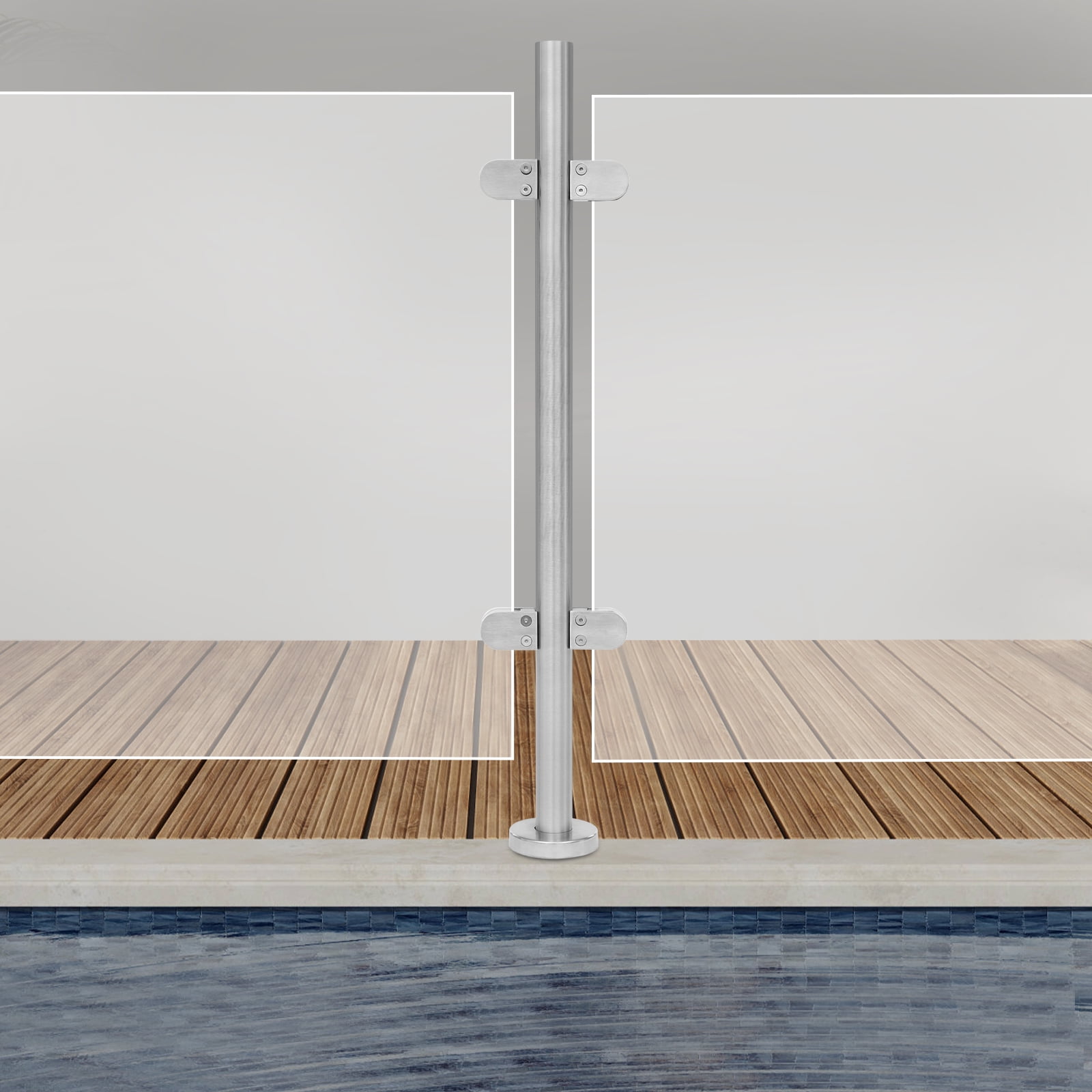 90cm 304 Stainless Steel with 60kg Load-bearing Capacity Glass Railing ...