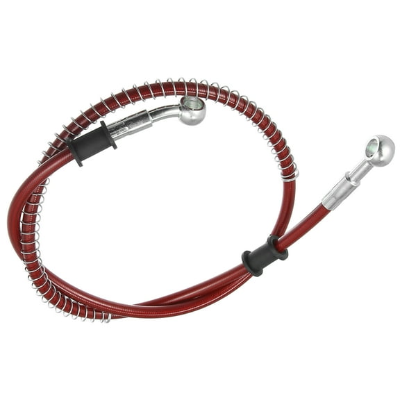 90cm 35.43" 10mm Motorcycle Braided Brake Clutch Oil Hoses Line Pipe Clutch Throttle Gas Line Fuel Pipe Red