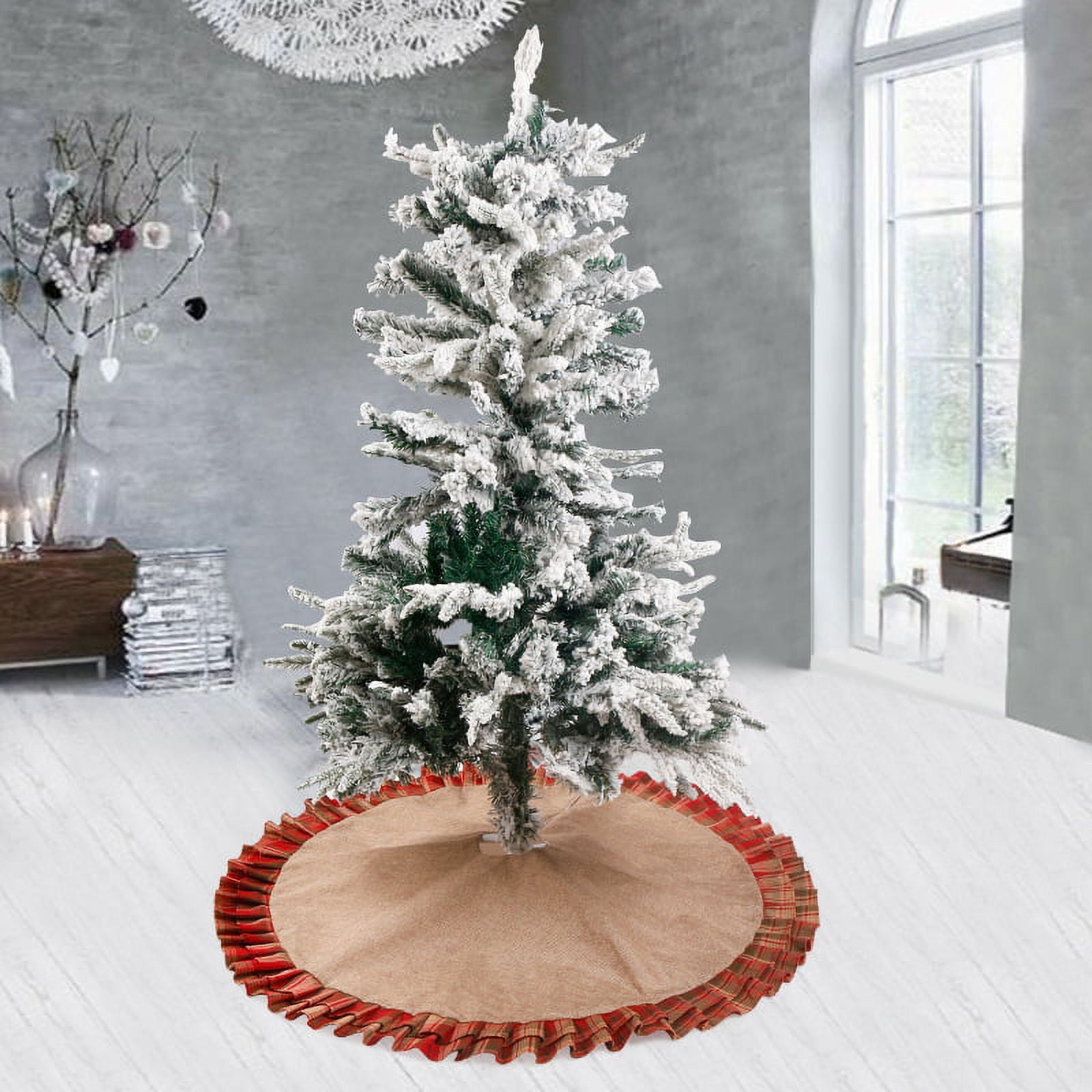 90cm Christmas Tree Skirt Christmas Tree Ornaments Mat for Xmas Holiday
