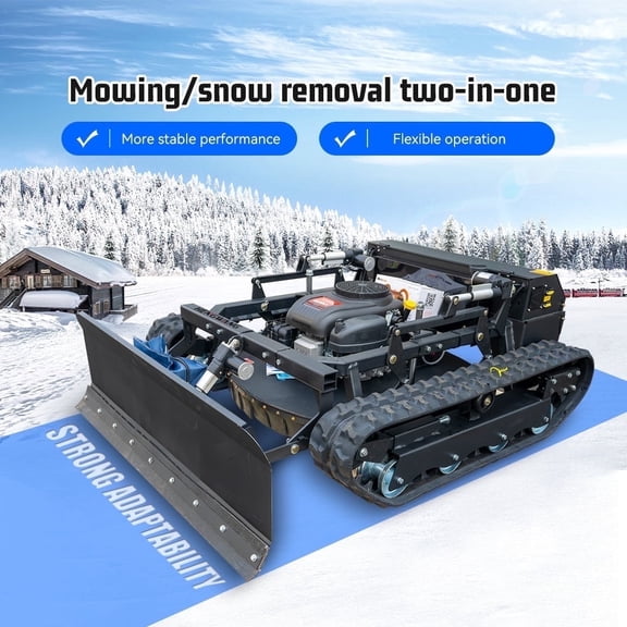 90cm Robotic Lawn Mowers, 22 Horsepower, With 51 Inch Snow Plow, Detachable 600m Remote Control, Track Off-Road, 65 Degree Climbing Angle