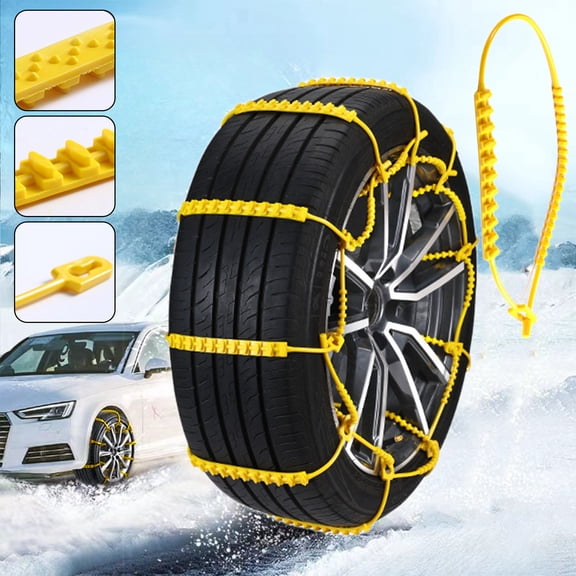 90cm Thickened Snow Chains for Car,SUV and Trucks, 10PCS Universal Snow Tire Chains, Emergency Non-Slip Cable for Winter Driving on Snow,Ice,Mud,Mountain Roads, Multifunction Security Traction Belts