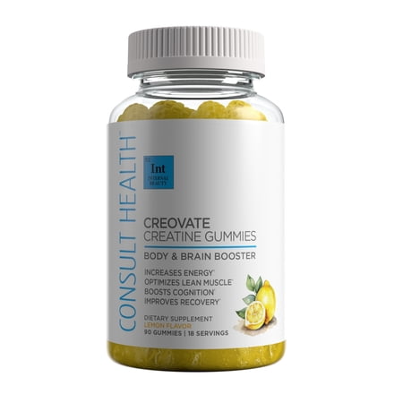 90ct CREOVATE CREATINE GUMMIES BODY & BRAIN BOOSTER - LEMON
