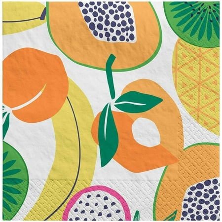 90ct Lunch Napkin Fruit Yellow Orange Green - Sun Squad